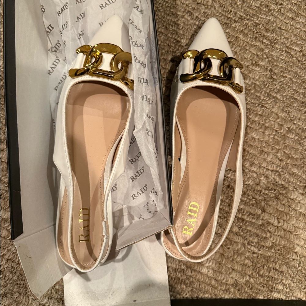 White and Gold Women's Shoes